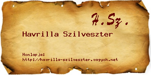 Havrilla Szilveszter névjegykártya